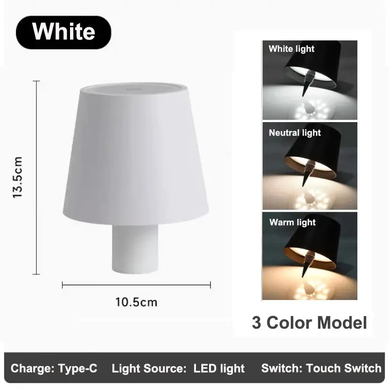 Simples Market wireless LED bottle lamp for wine bottles; touch control, outdoor use, 3-color model (white/neutral/warm).