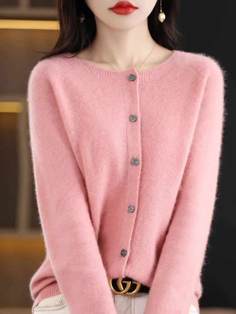 Everluxe Merino Wool Cardigan For Women With One Hundred Percent Australian Merino Softness For Autumn And Winter