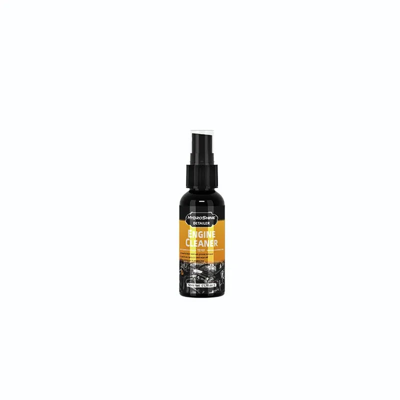 Engine cleaner spray bottle, black with orange label by Simples Market
