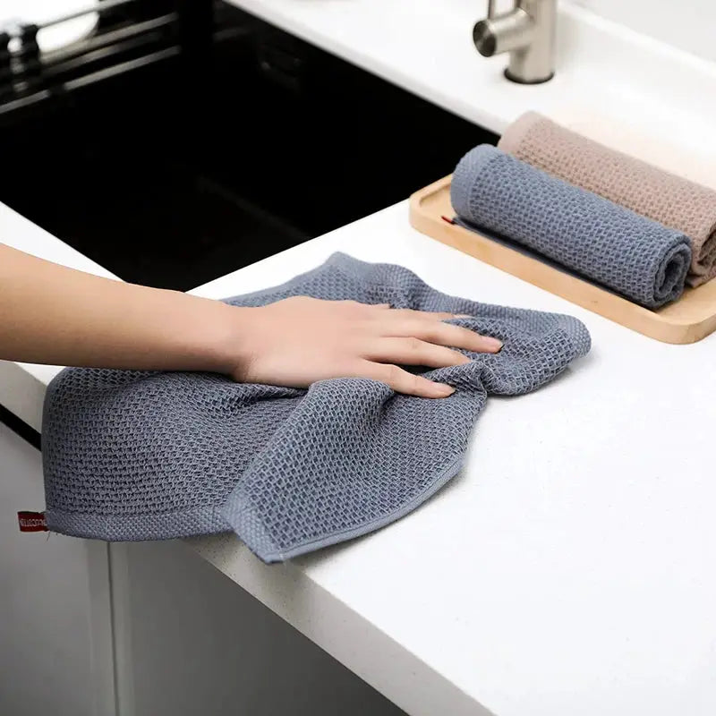 Simples Market dishcloth, blue, 100% cotton, ultra-soft absorbent kitchen towel