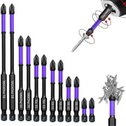 Magnetic Screwdriver Bits Set 6 And 12 Pack Non Slip Shockproof Phillips Hex Shank Alloy Steel For Power Tools
