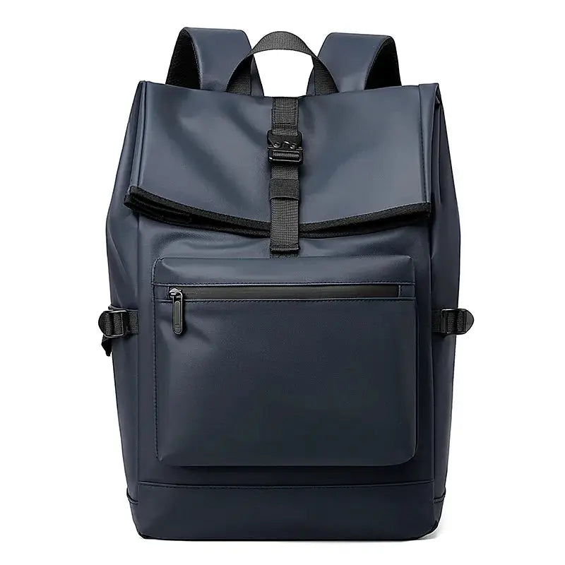 Simples Market 17inch navy blue urban men's business backpack with front zip pocket and large laptop capacity