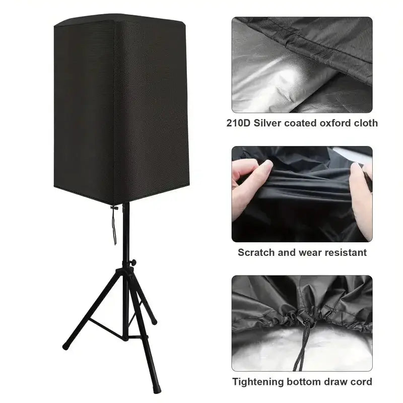 Simples Market Durable Black 210D Oxford Cloth Speaker Covers for outdoor speakers; water and dust resistant