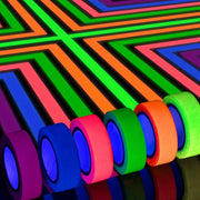 6 Rolls Neon Gaffer Cloth Tape Fluorescent UV Blacklight Glow In The Dark For UV Party Craft Projects Gift Pack