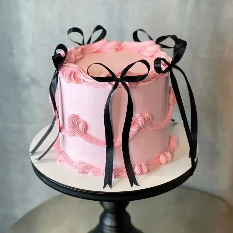 Bow Cake Toppers 10 To 50 Pcs Fabric Bowknot Ribbons For Birthday Wedding Baby Shower Party Decorations Dessert Picks