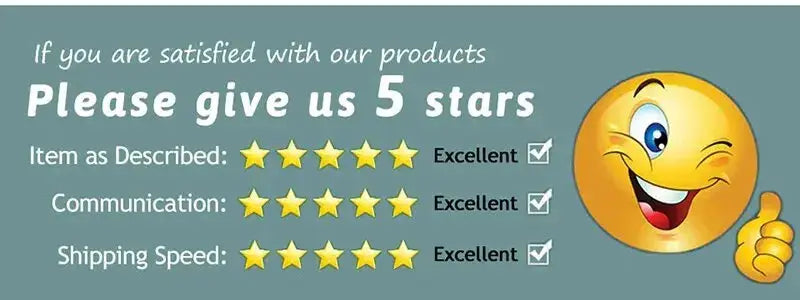 Decorative wallpaper banner with 5-star rating and thumbs-up emoji on teal background