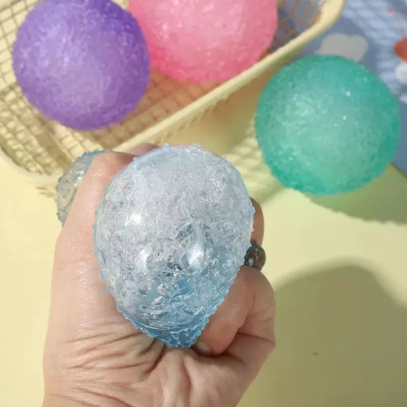 Ice Ball Maltose Squishy Toy Blue Mochi Sensory Fidget Toy Transparent Slow Rebound Decompression Toy Anti Stress