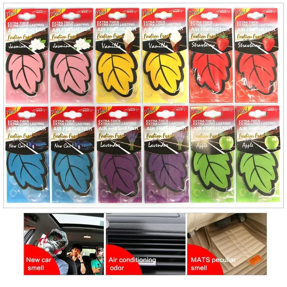 Natural Tea Paper Car Air Freshener Leaf Shape Hanging Scented Vanilla Perfume Fragrance 3 to 60 Pieces