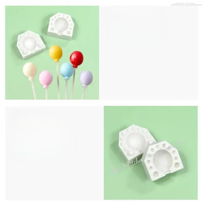 Two Piece Set 3D Mini Balloon Silicone Molds Dubai Chocolate Fondant Clay Candle Cake Decorating Tool