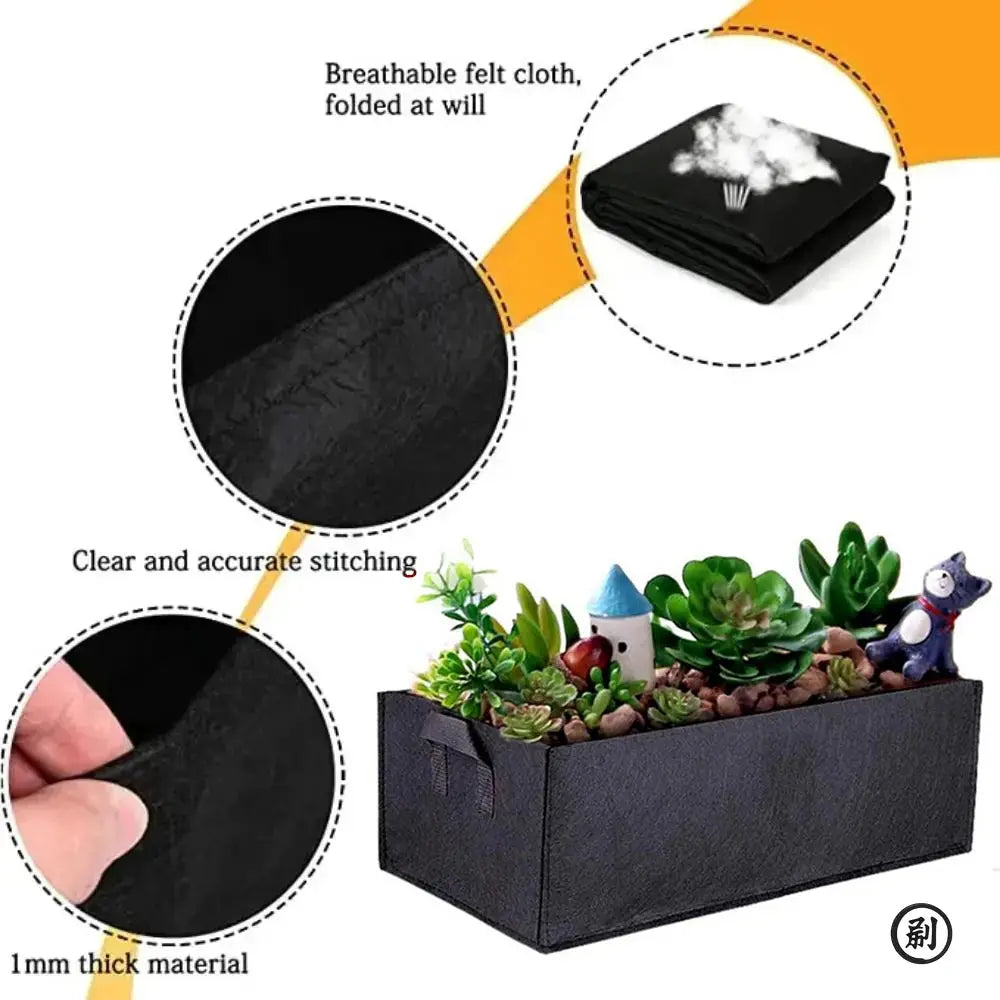 Square Felt Growing Bucket Grow Bag for Vegetables and Plants Non Woven Felt Garden Bag Multi Functional