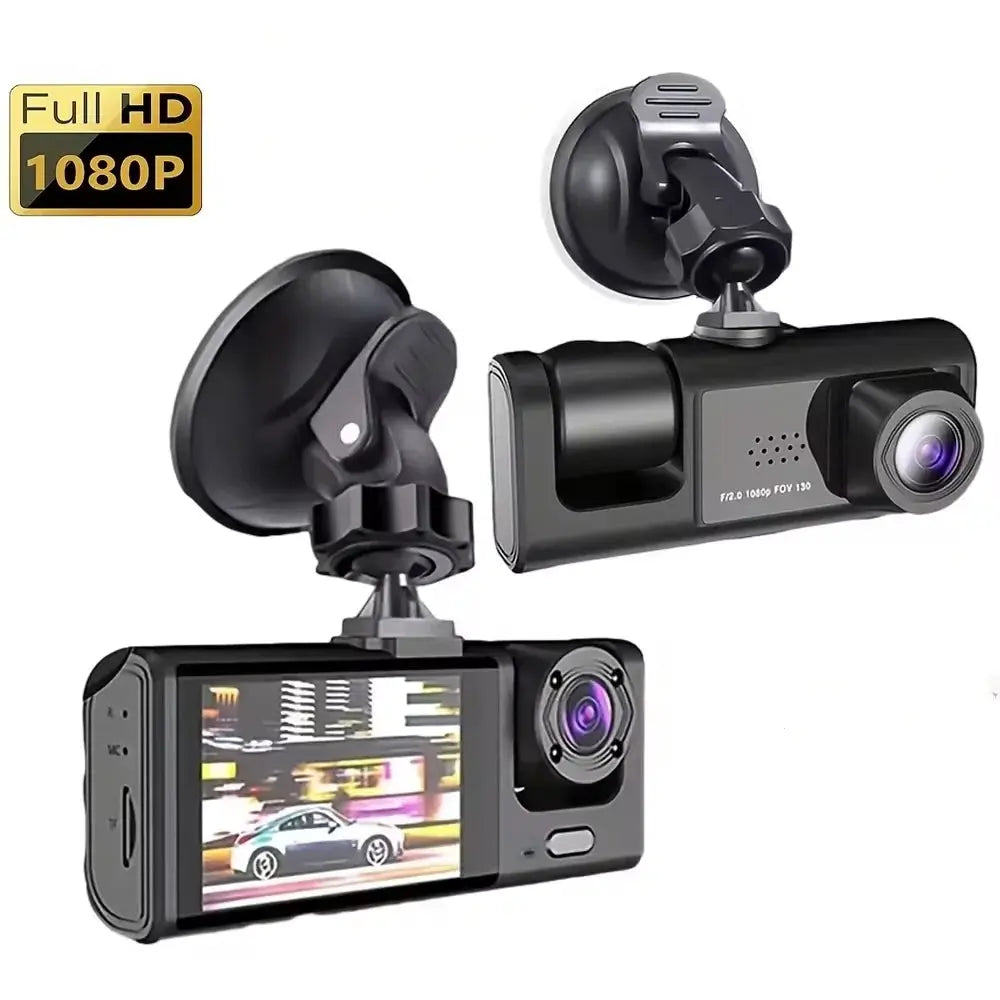 Dash cam system with 2 cameras and a 2-inch IPS screen, 1080P recording