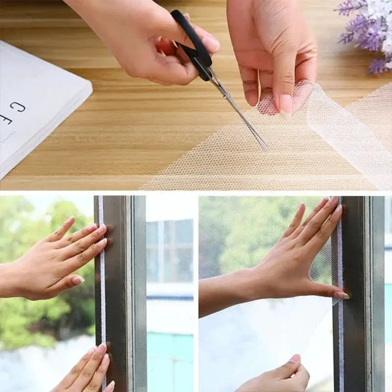 DIY Mosquito Net for Bed and Window Indoor Self Adhesive Mesh Fly Screen Curtain for Home Garden