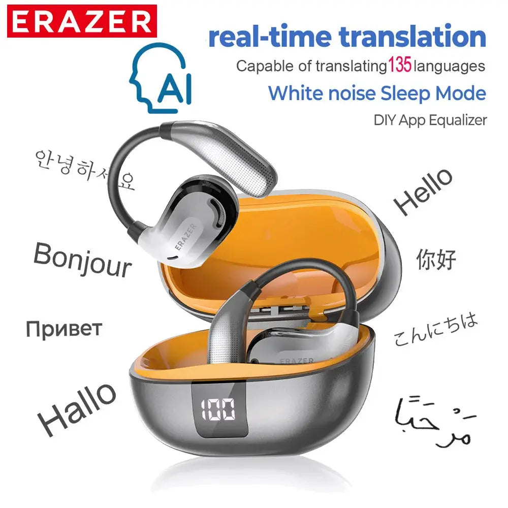 ERAZER XT66PRO Bluetooth Earphones With AI Translator Real Time Translation For 135 Languages And 13 Hour Battery