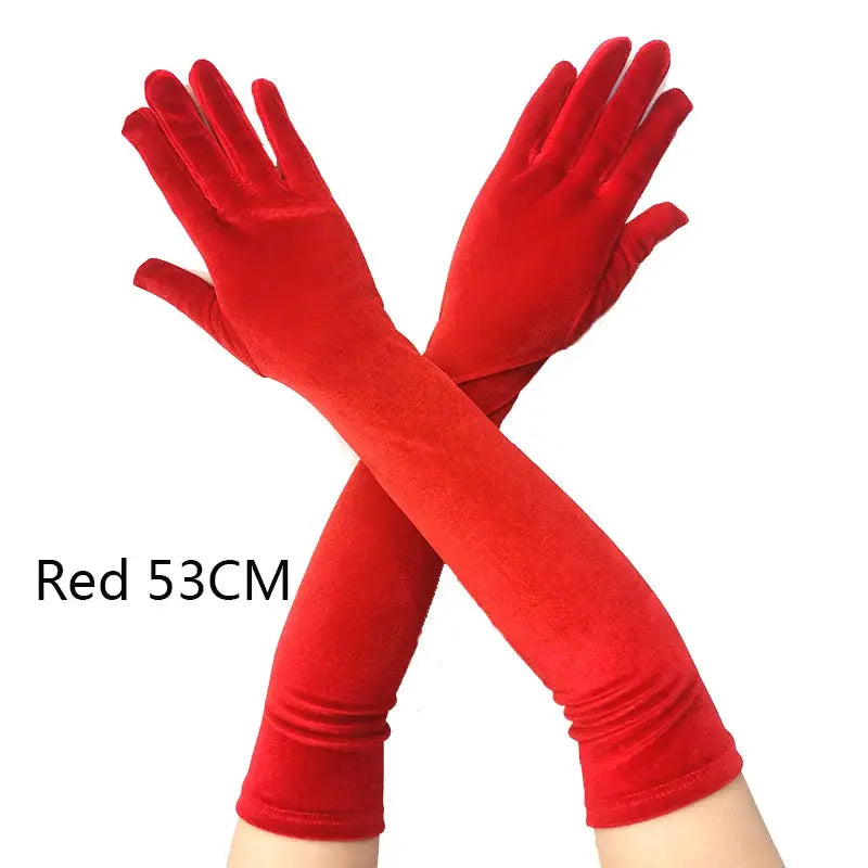 Velvet Gleam Luxury Velvet Evening Gloves For Women With Golden Accents Warm Autumn Winter Banquet Accessory