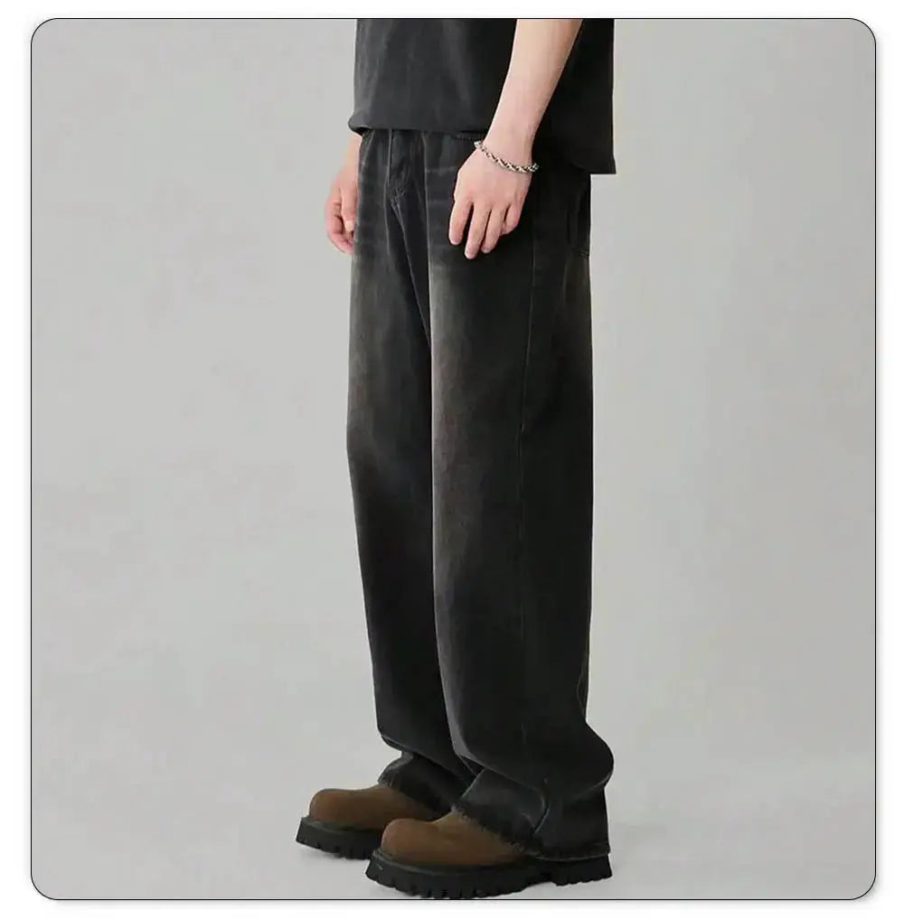 Men's jeans, Simples Market Four Season baggy wide-leg denim in dark wash