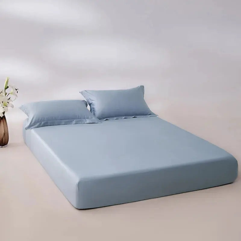 Blue fitted sheet with elastic corners (Egyptian cotton, 800TC) for 140/160/200 cm beds