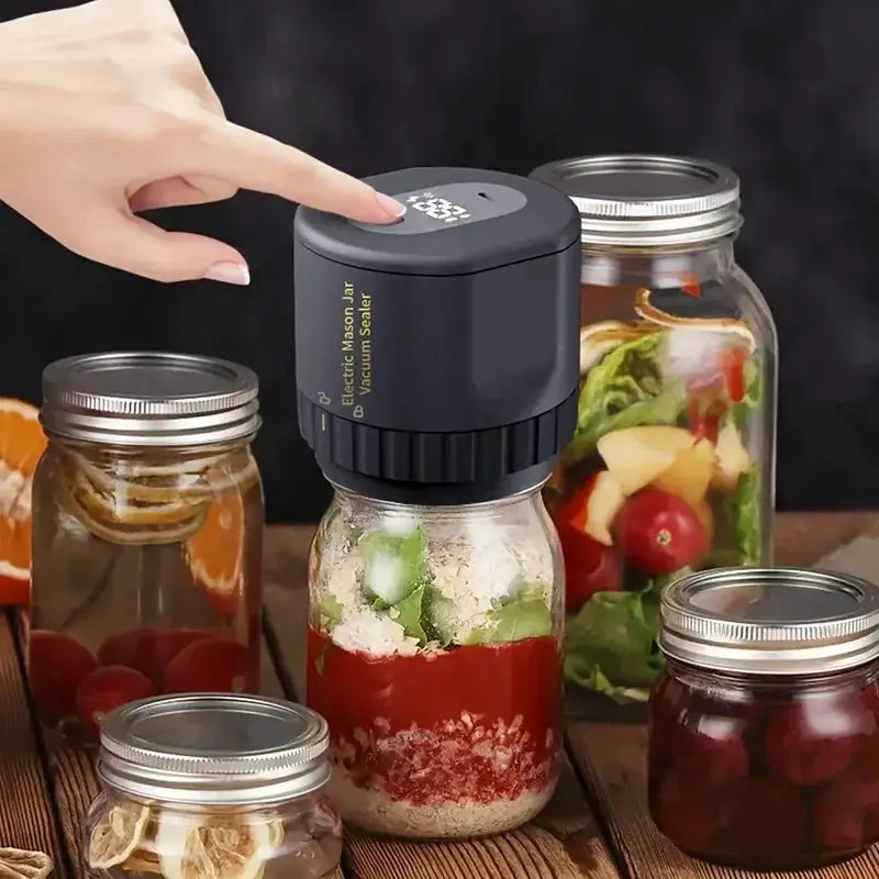 Cordless Electric Mason Jar Vacuum Sealer Kit For Wide Mouth Jars Ideal For Fermentation And Food Preservation