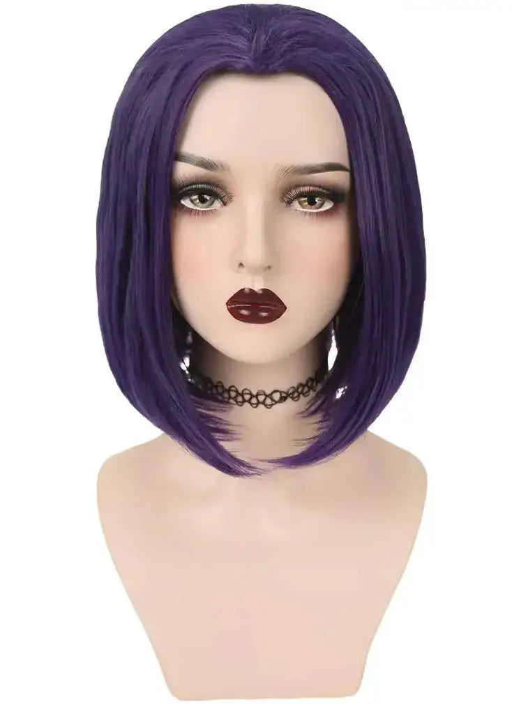 Anime Raven cosplay wig, purple short straight heat-resistant synthetic hair by Simples Market