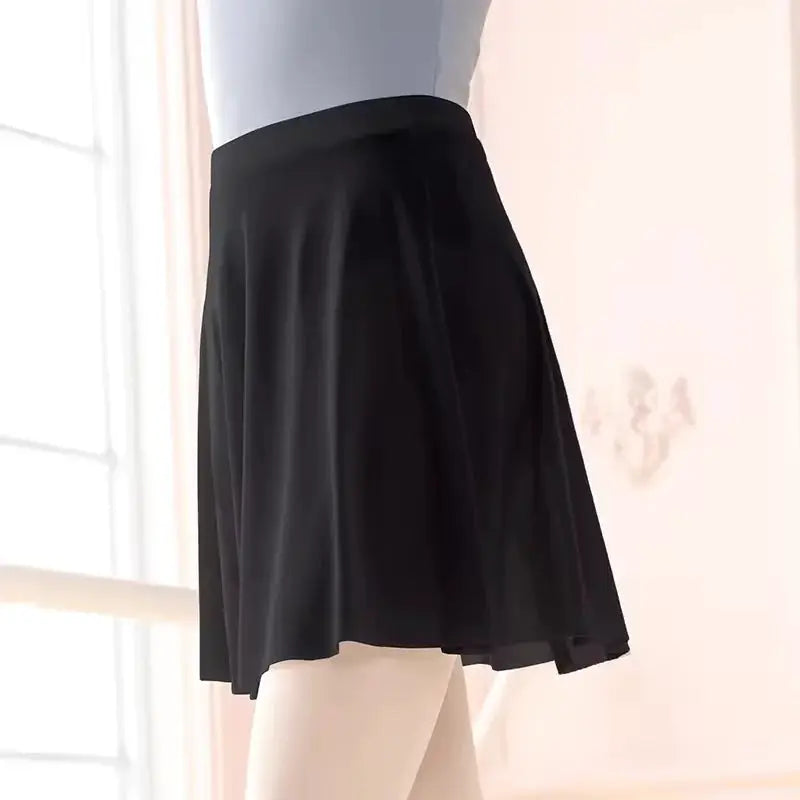 EleganceDance Women Soft Mesh Ballet Skirt Black Elastic Waistband Secure Fit Breathable Dance Wear