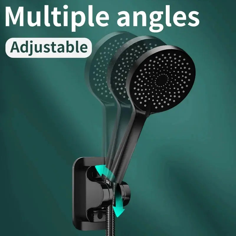 Simples Market adjustable shower head bracket with wall mount and black handheld shower head