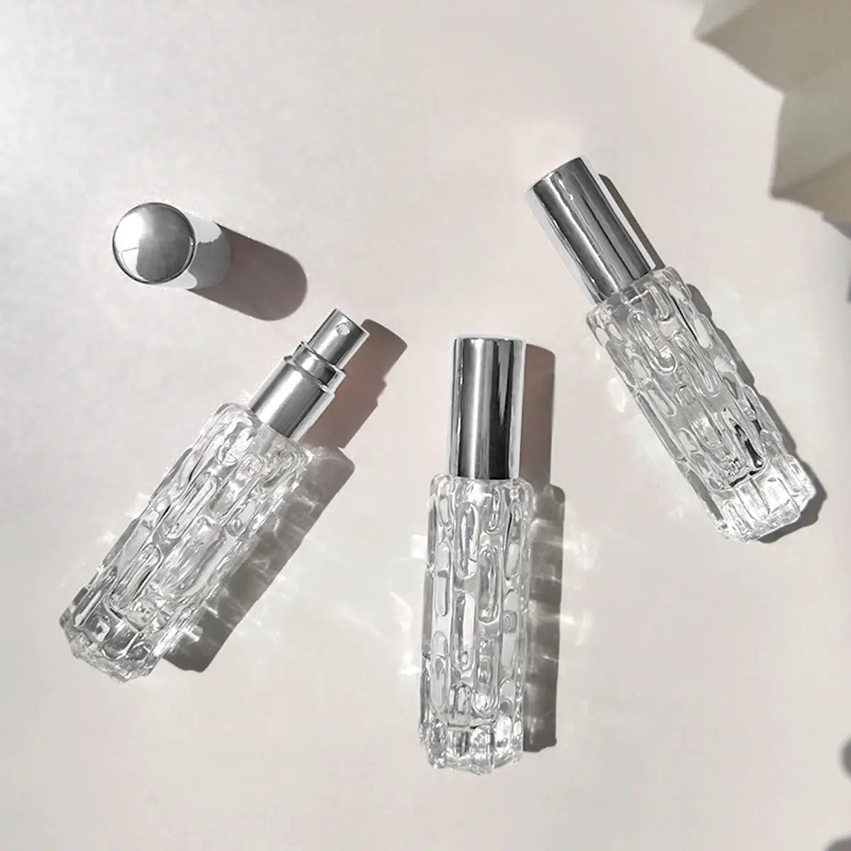 10ml Glass Perfume Spray Bottle With Aluminum Spray Head Refillable Portable Empty Bottle For Fragrances