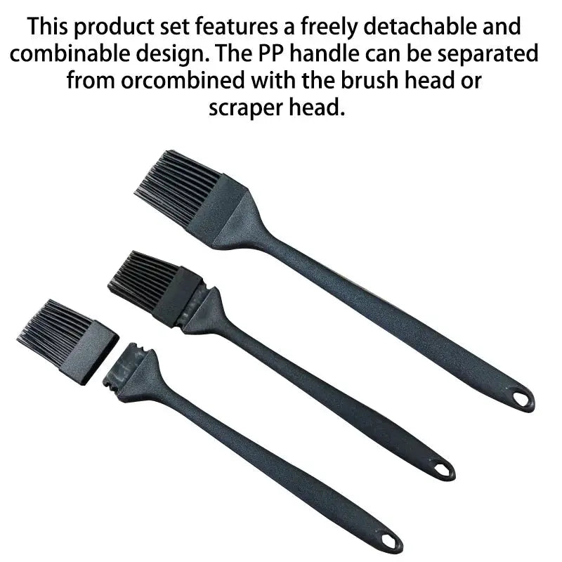 Cream Color Silicone Kitchenware Six Piece Set With Scraper Spatula And Oil Brush For Baking And Cooking
