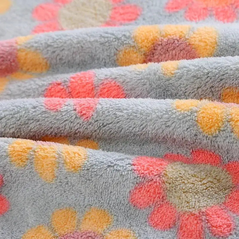 4-pack kitchen cleaning cloths in coral fleece with sunflower pattern, soft absorbent, 30x30cm