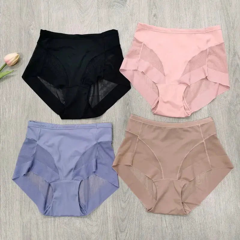 Women's high-waist slimming panties 4-pack by Simples Market in black, pink, lavender, nude