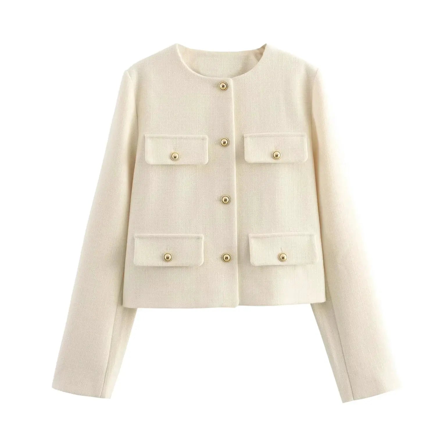 HXAO Autumn Long Sleeve Cropped Jacket Demi Season Layering For Casual Elegant Style