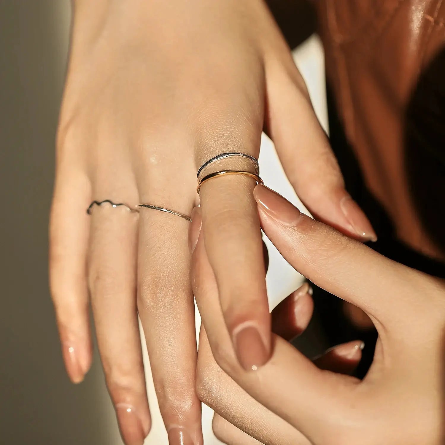 MODIAN 925 Sterling Silver Stackable Ring For Women Simple Fashion Wave Geometric Exquisite Jewelry