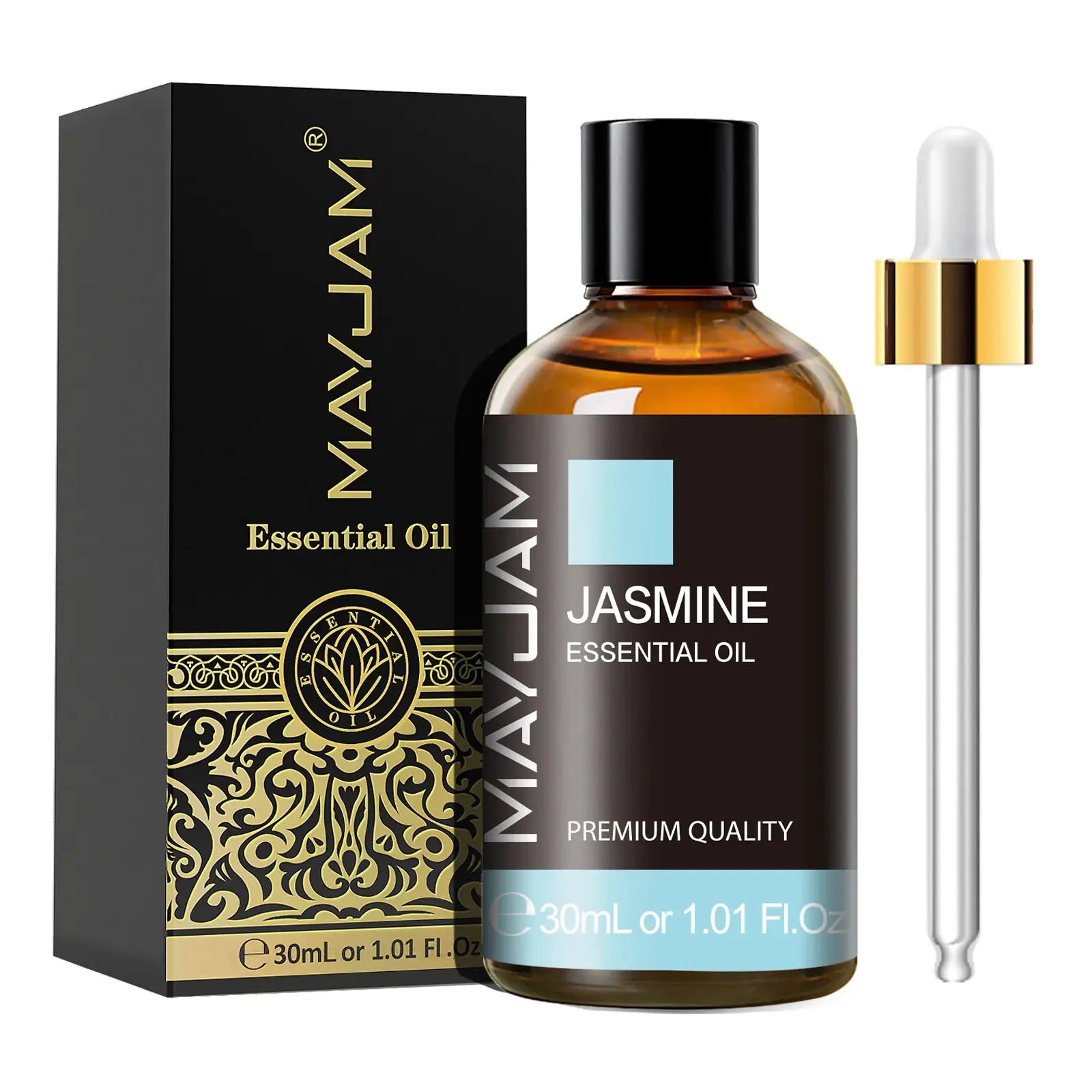 MAYJAM Essential Oil Set With Citronella Jasmine Eucalyptus Orange Lemongrass Black Pepper Cajeput Cypress Ginger
