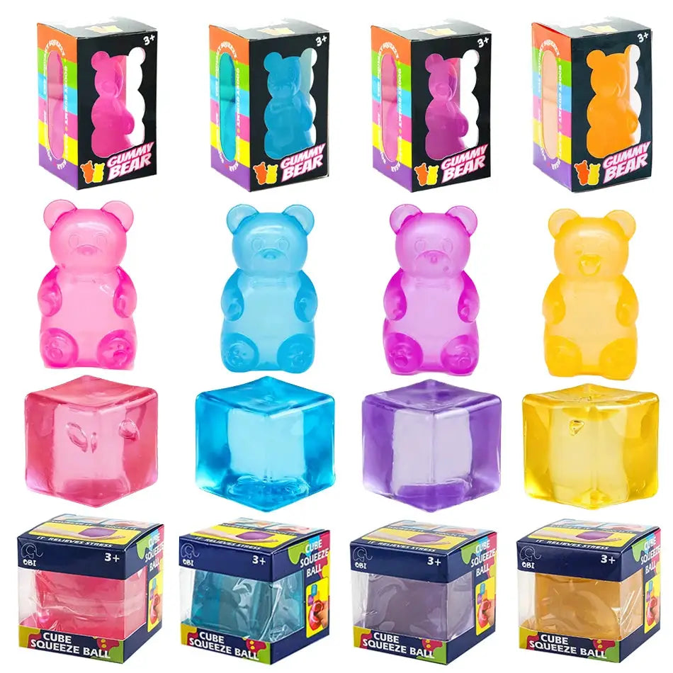 Nee Doh Nice Cube Cute Bear Maltose Stress Relief Toy That Relieves Anxiety Relax And Grip Desktop Decorative Gift Box