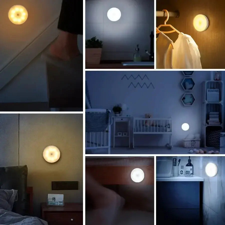 LED motion sensor night light USB rechargeable 1/3-pack by Simples Market for cabinets, wardrobes and stairs