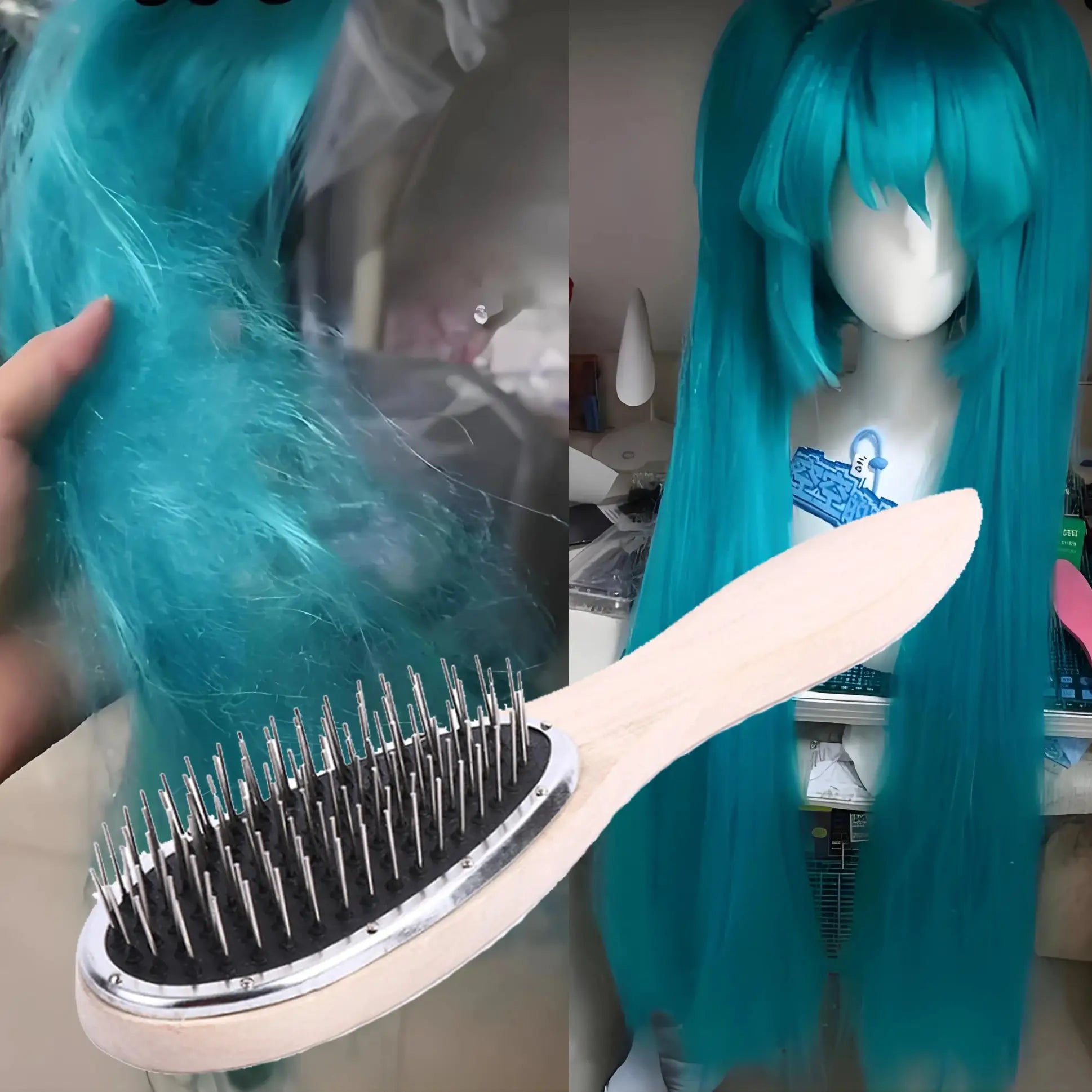 Professional Wig Brush Anti Static Steel Comb For Tangles Hair Extensions And Training 2030