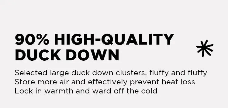 Semir down jacket banner by Simples Market; bold 90% high-quality duck down text highlighting warmth