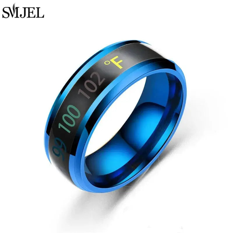 Smart Stainless Steel Sensor Body Temperature Ring With Real Time Display For Couples Multifunctional Monitoring