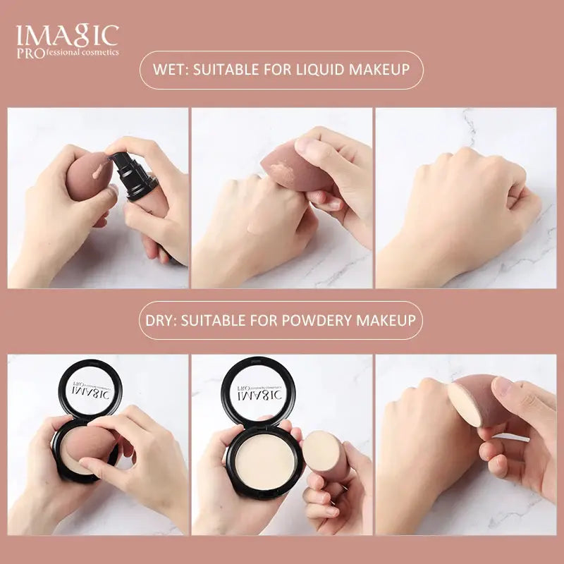 Imagic 3 Piece Hydrophilic Non Latex Makeup Puff Set For Wet And Dry Use Flawless Foundation And Concealer