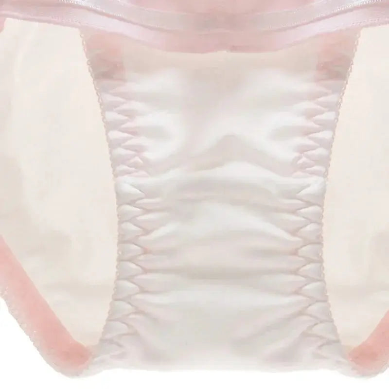 Panties pink milk-silk with ruched center panel, high-elasticity women's briefs