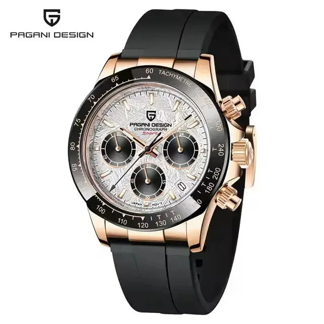 PAGANI DESIGN 40mm New V2 Mens Quartz Watch With Sapphire Crystal Retro Chronograph Stainless Steel Waterproof Wristwatch