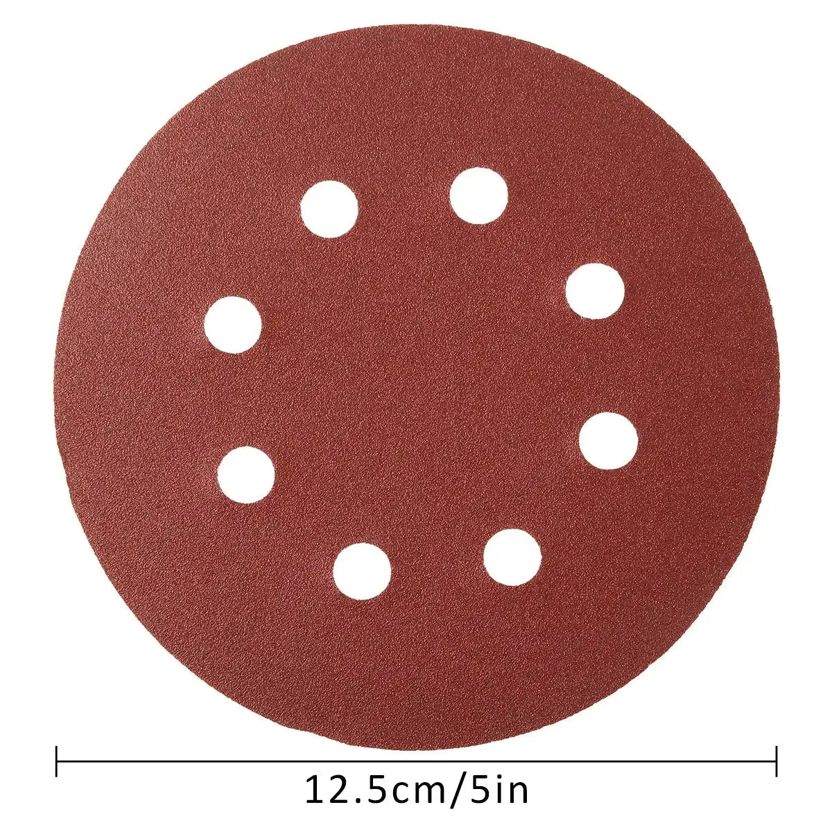 100 Pieces 5 Inch 8 Hole Alumina Sanding Discs For Metal Wood Glass Car Polishing Abrasive Tool