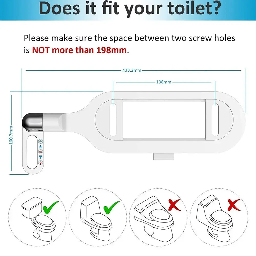Ultra-Slim Bidet Toilet Seat Attachment by Simples Market with dual nozzles and adjustable water pressure, white.