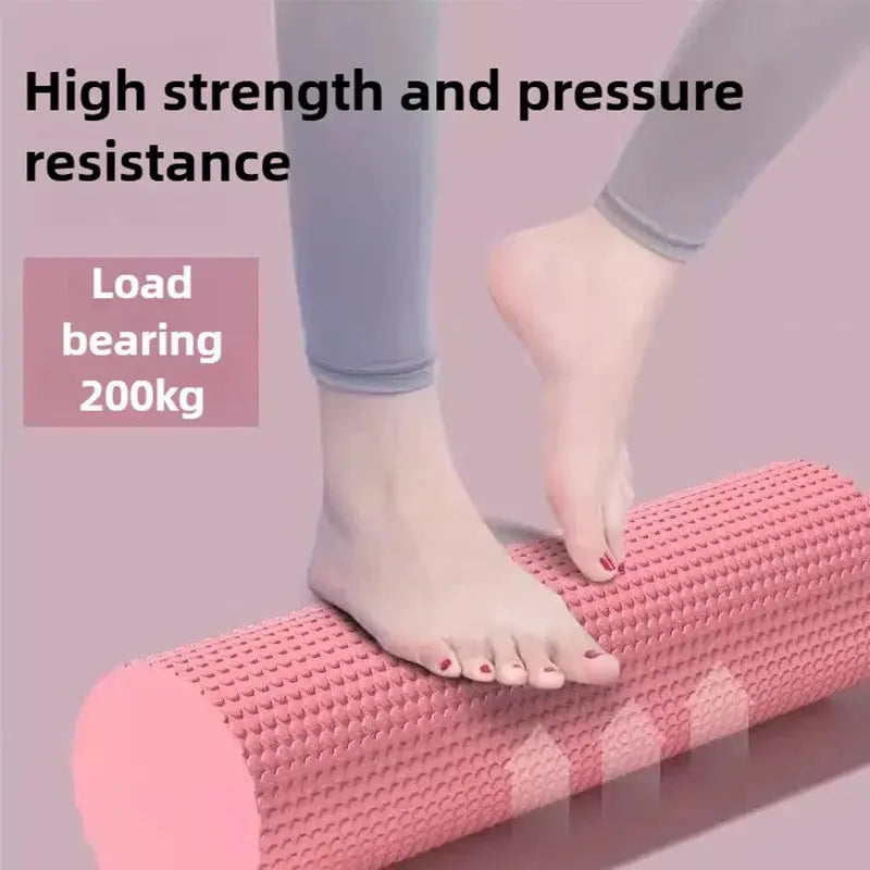 Eva Foam Yoga Roller Round Cylinder Hexagonal Shape Pilates And Home Workouts 9.6 Cm Diameter 30 Cm Length