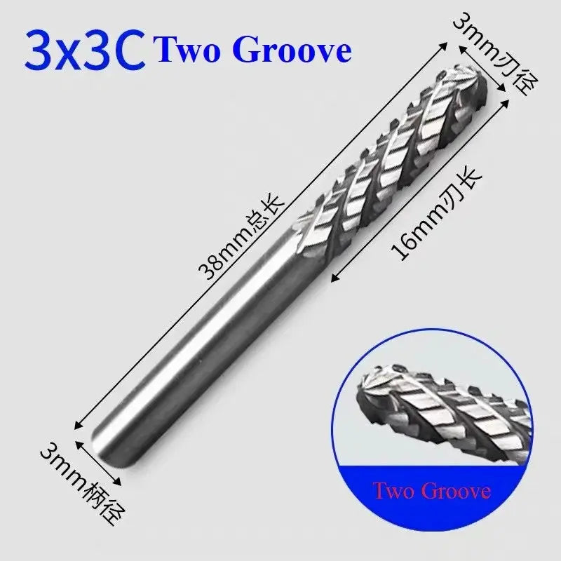 Tungsten Carbide Rotary File For Metal And Plastic Engraving Cutter Grinding Head With 3mm Shank