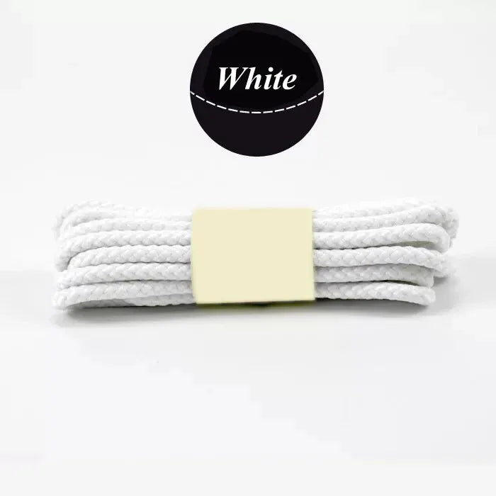 Shoelaces, white round laces, 1 pair, Simples Market, for outdoor high-top sneakers and hiking boots.