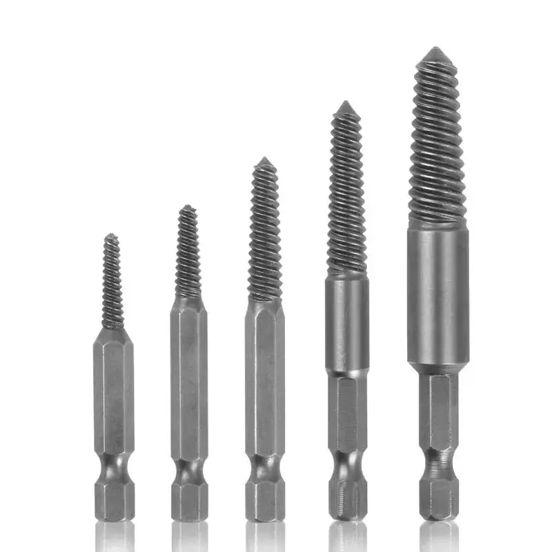 5 Piece Hexagonal Handle Screw Extractor Set For Broken Stripped And Rusted Screws Power Tool Compatible