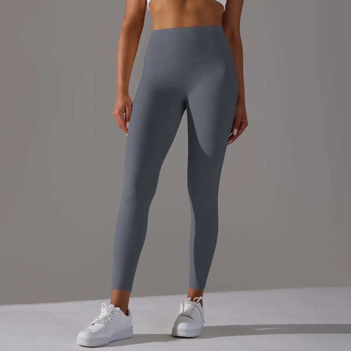 Simples Market high-waist naked-feel leggings in gray for fitness, yoga and running