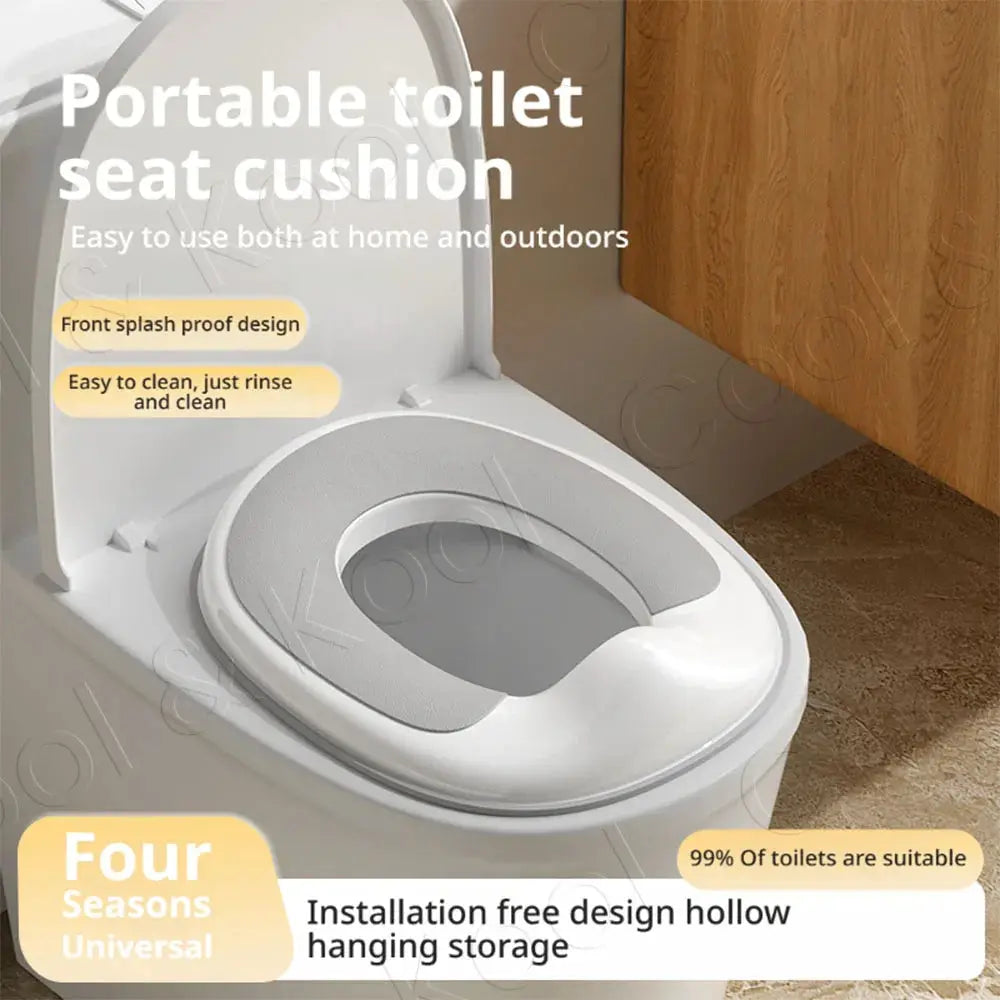 Universal children's portable toilet seat, white splash-proof cushion by Simples Market