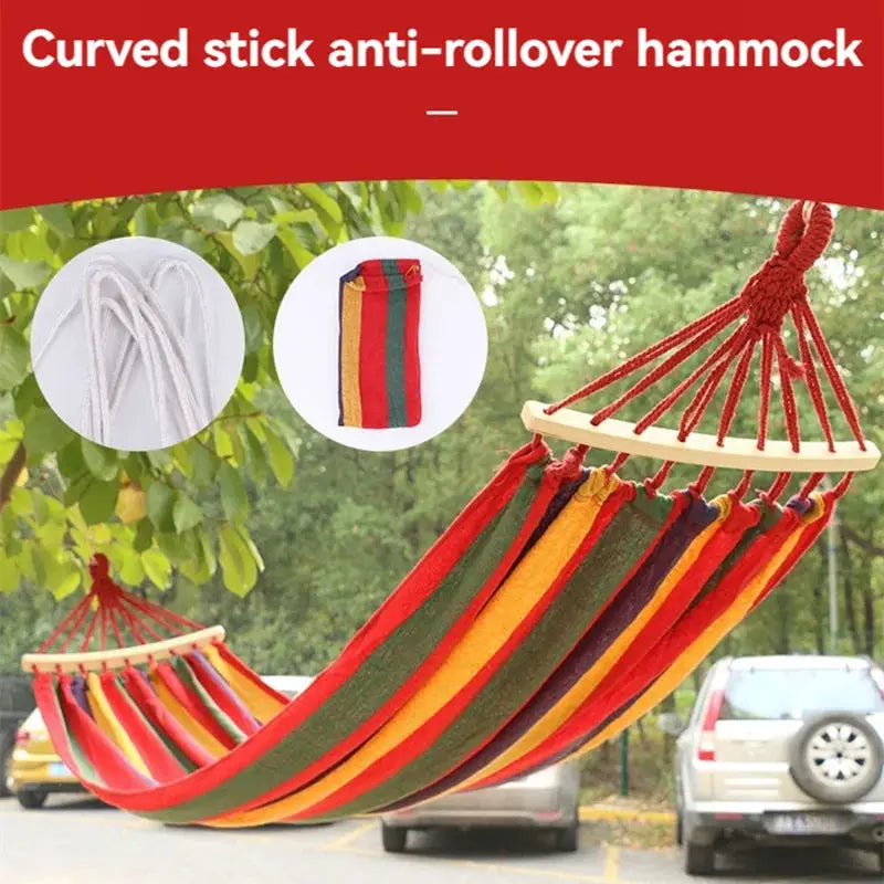 WestTune Outdoor Canvas Hammock Camping Swing With Tree Ropes Load Bearing Up To 200kg For Garden Patio Backyard