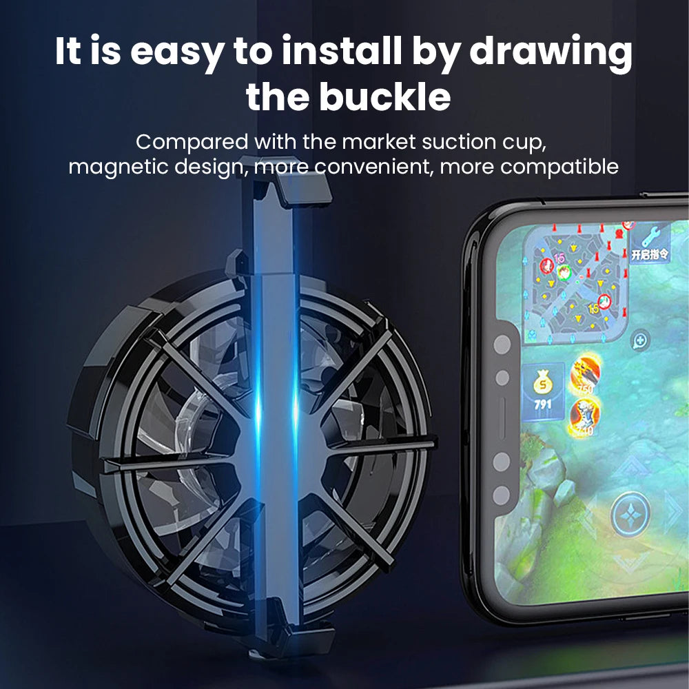 USB phone cooling clip with blue LED radiator, compatible with all smartphones