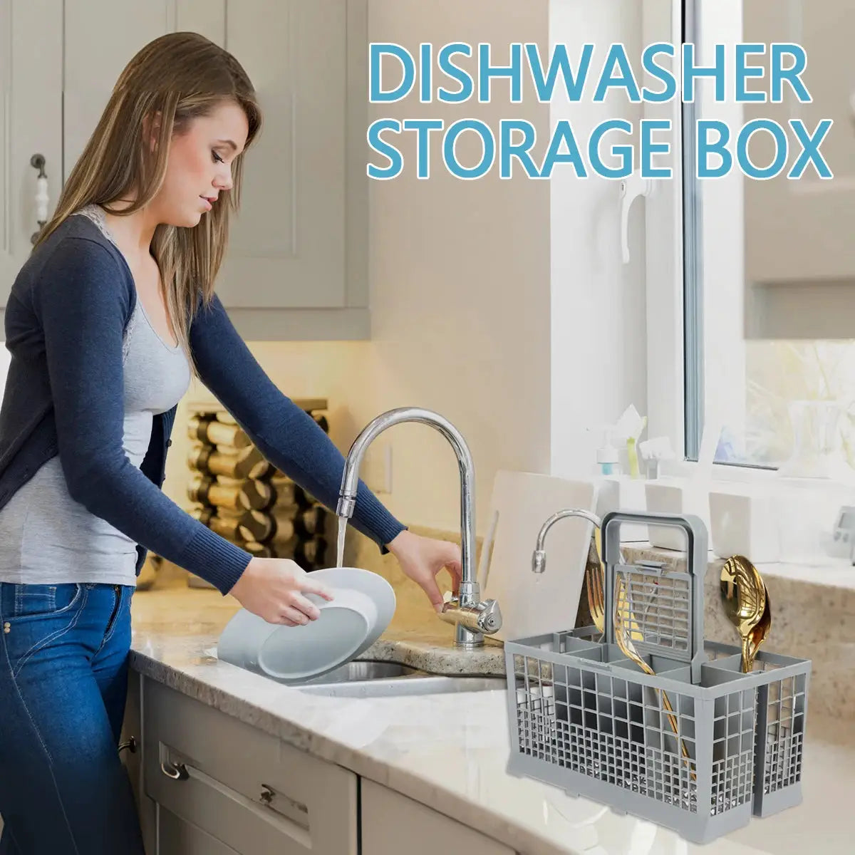 Multifunctional Dishwasher Basket Universal Foldable Cutlery Holder For Knife And Fork Storage
